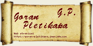 Goran Pletikapa vizit kartica